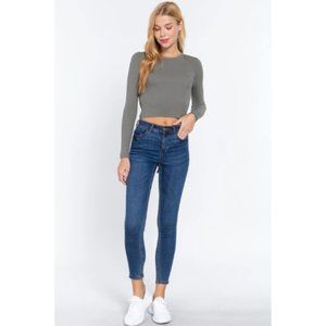 Women’s Sage Long Sleeve Open Back Sweater Top